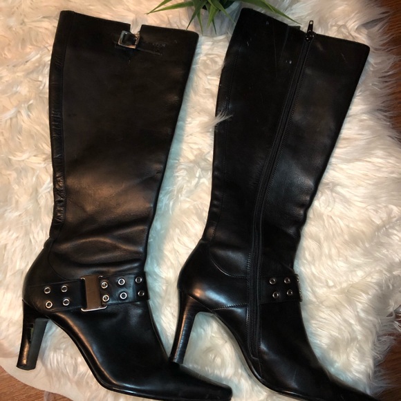 Valerie Stevens Shoes - Black Mid Calf Boots